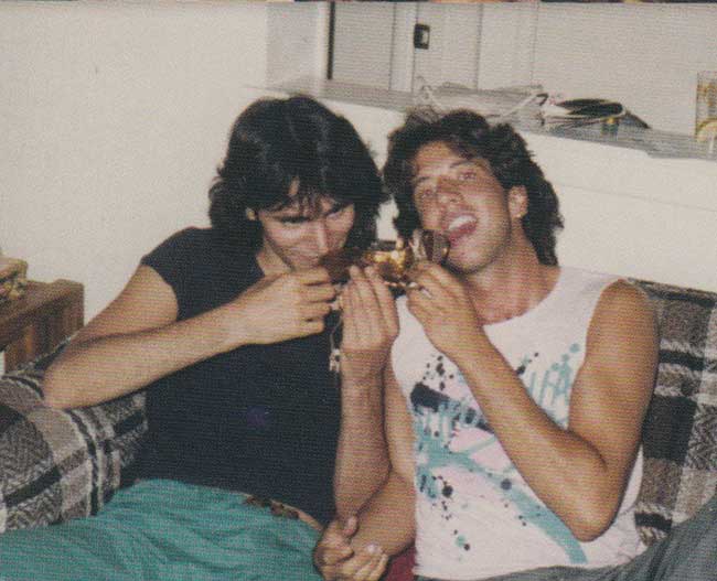 Steve Vai with roommate Marty Swartz 
